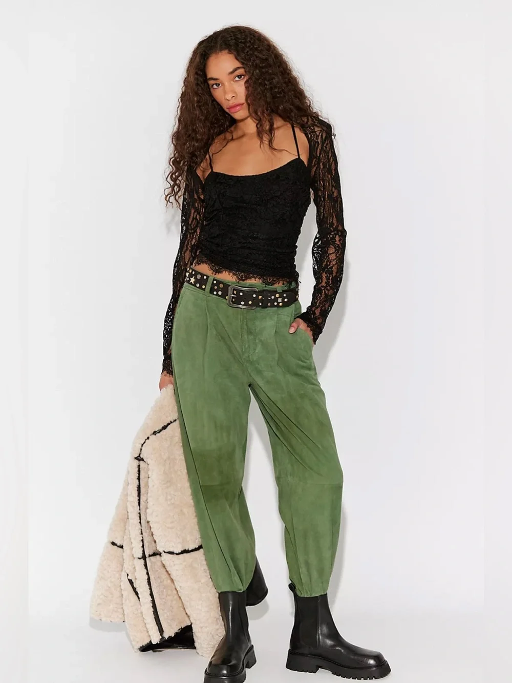 NWT FREE PEOPLE Paloma Lace Top Black Size Small